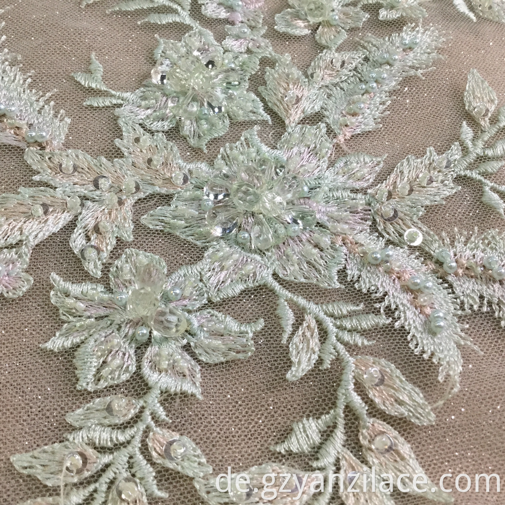 Hand Beaded Bridal Fabric